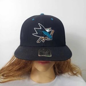 47 Brand Flat Brim NHL San Jose Sharks Black Snapback Cap